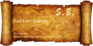 Saffer Barna névjegykártya