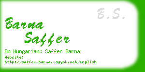 barna saffer business card